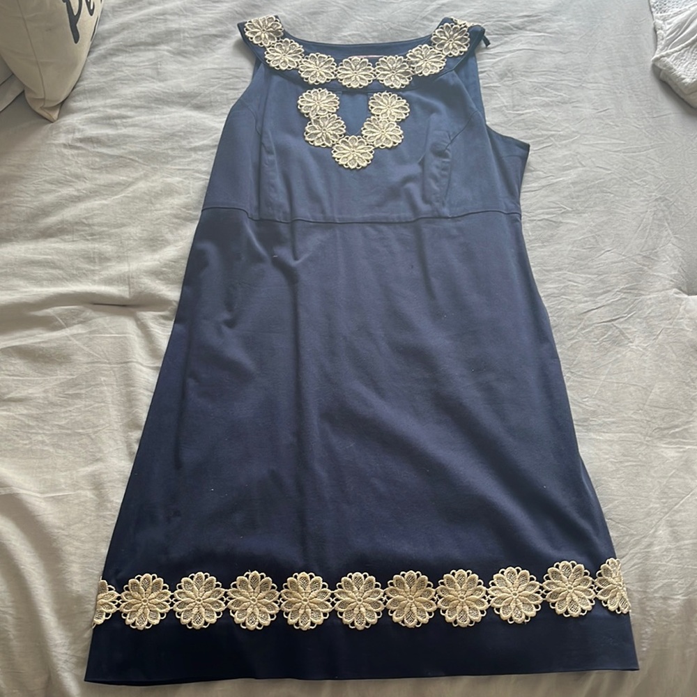 Lilly Pulitzer Navy and Gold Dress